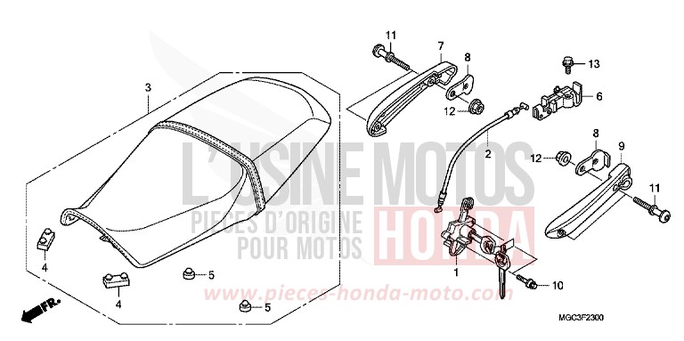 SEAT for CB1100 ABS PEARL MILKEY WHITE (NH162) from 2013